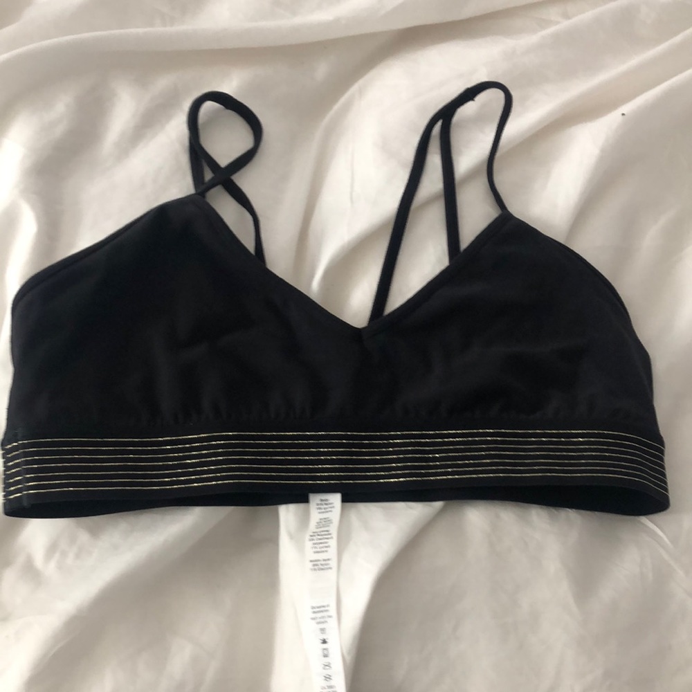 Black and gold Lululemon sports bra